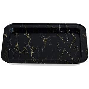 310x430mm Élégant Décoratif Antique Plateau De Service Rectangulaire Plateau Marbre Noir Fabriqué En Acier Marbre Naturel En Acier Inoxydable - Product Image 4