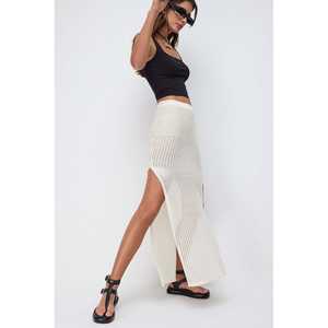 Falda Lápiz Casual Vintage con Volantes de Encaje, Talla XS, Tejido de Punto No Tejido, Cintura Imperio, Diseño con Estampado Primaveral - Product Image 3