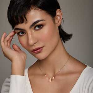 Rose Gold Plated Trendy Diamond & Pearl Channel Set Necklace Link <b>Chain</b> Wedding Occasion - Product Image 3