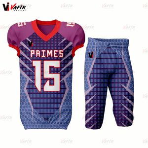 Uniforme de fútbol americano de diseño personalizado juvenil más vendido, ropa de práctica de manga corta transpirable, pantalones de técnicas bordadas - Product Image 2