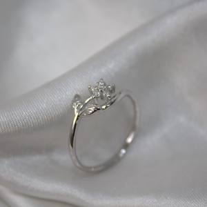 Venta al por mayor 925 plata esterlina Cubic Zirconia flor anillo joyería fina para regalos de fiesta de las mujeres - Product Image 6