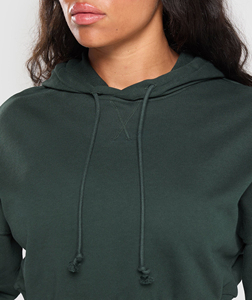Sudadera con capucha y sudadera recortada de algodón 100% de alta calidad con logotipo bordado personalizado, suéter holgado, sudaderas con capucha para mujer - Product Image 6