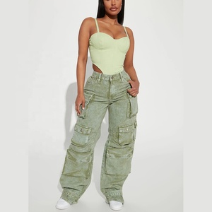 กางเกงยีนส์มีกระเป๋าด้านข้างสำหรับผู้หญิงกางเกงยีนส์2026 - Product Image 3