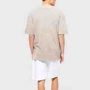 เสื้อยืดคอกลมสำหรับผู้ชายผ้า100% ผ้าฝ้ายแขนสั้นทรงหลวมทรงหลวมสีม่วงออกแบบได้ตามต้องการ - Product Image 4