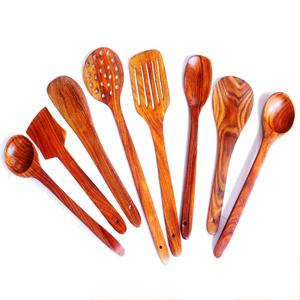 Ensemble d'ustensiles de cuisine en bois Cuillères en bois SERVEUR À SALADE EN BOIS LOT DE 2 ARTICLES DE CUISINE UNIQUES FAITS À LA MAIN - Product Image 3