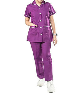 Alta calidad 100% algodón tejido Slim Fit Unisex Hospital Scrubs OEM logotipo personalizado uniformes médicos para enfermeras al por mayor BD proveedor - Product Image 1