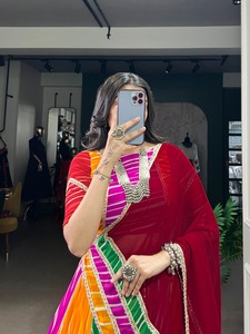 Georgette แฟชั่นที่มี leheriya พิมพ์ lehenga choli ผู้ผลิตและผู้จำหน่ายจากอินเดียในอัตราขายส่ง - Product Image 6