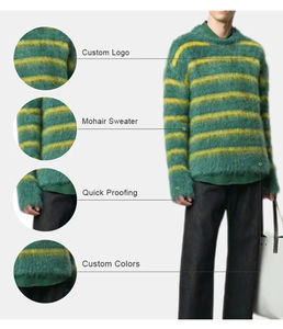Pull en mohair pour hommes, design personnalisé, taille, tissu doux, anti-boulochage, anti-rides, qualité supérieure, pulls en mohair tendance pour hommes - Product Image 2