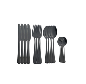 Cuillère en métal noir miroir Couverts en acier inoxydable colorées de qualité alimentaire Matt pour la vaisselle de cuisine - Product Image 6