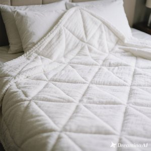 Couverture en molleton doux de luxe Conception en relief triangulaire blanche confortable Taille unique - Product Image 4