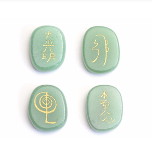 Usui reiki – Aventurine verte avec palmier Feng Shui reiki, ensemble de symboles, pierre naturelle, guérison, cristal usui, pierre précieuse reiki, vente en gros - Product Image 4