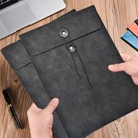 Carpeta de archivos de sobres verticales de PU personalizada Carpeta de sobres de documentos en expansión con cierre de corbata