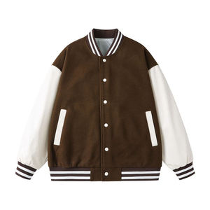 Vestes universitaires en gros avec boutons, logo et étiquette personnalisés, veste pour homme, col montant, vestes softshell de style lettreman - Product Image 1