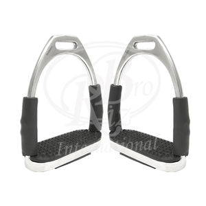 Tamaño 4,25 pulgadas Flexible de doble articulación de acero inoxidable Fillis Stirrup Irons Inglés Reutilizable para animales grandes - Product Image 1