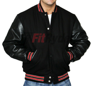 Meilleur design de veste universitaire rouge en cuir de laine sur mesure à col montant vente en gros de veste d'école Letterman de couleur personnalisée pour l'hiver - Product Image 2