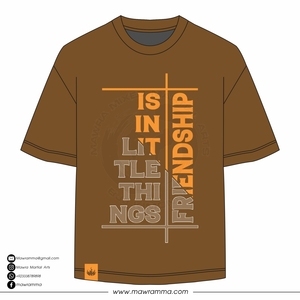 T-shirt à manches courtes marron pour homme, imprimé citation d'amitié, décontracté, col rond, coupe ample, vintage, 180 grammes, jersey de coton, unisexe - Product Image 5