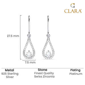 Compre Pendientes Colgantes de Plata de Ley 925 de Primera Calidad con Forma de Gota y Flor para Mujeres y Niñas, Pendientes Colgantes de Oro de 18k para Bodas - Product Image 5