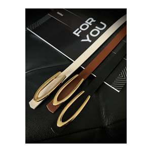 Offre spéciale 3 pièces : ceinture fine à boucle longue pour femme, ceinture pour veste, ceinture pour chemise, ceinture pour robe - Noir-brun-beige - Product Image 3