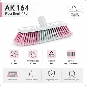 Brosse de sol en plastique écologique durable de 17 cm, poils doux, outil de nettoyage pour carrelage, bois dur, béton, utilisation multi-surfaces - Product Image 3