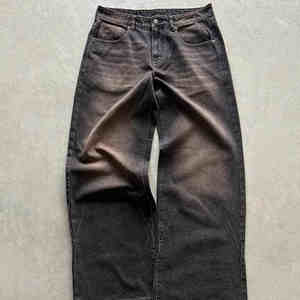 OEM Custom Cotton Spandex Printed Patchwork Streetwear Jeans Men <b>Y2K</b> Hip Hop Retro Style Vintage Straight Denim <b>Pants</b> Mid Waist - Product Image 5