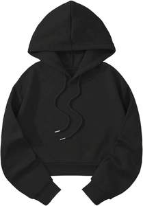 Mujeres invierno Los Ángeles gráfico frente cordón Crop Hoodie manga larga Batwing manga gota hombro pulóver 100% algodón - Product Image 2