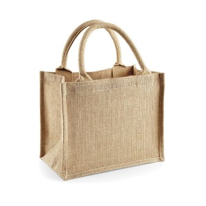 Factory Direct 100% Jute <b>Tote</b> <b>Shopping</b> <b>Bag</b> High Quality Custom Logo Pattern Handle Groceries Carrier Natural Color New Design - Product Image 3