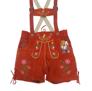 Bavarian Trachten Lederhosen XL German Short para mujer con decoración de encaje Logo Washed Front Style Winter - Product Image 6
