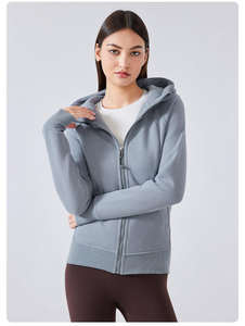 Nouveau style Slim Fit coton femmes avant fermeture éclair complète avec poches col montant sweat à capuche d'hiver personnalisé - Product Image 3