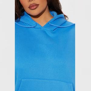 Sudadera con Capucha Extra Grande de Algodón Orgánico Grueso de Alta Calidad Personalizada, con Estampado Vintage en Relieve y Efecto Desgastado por el Sol para Mujer - Product Image 3