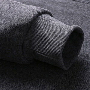 Pull-over à capuche pour hommes 100% coton personnalisé poids lourd surdimensionné uni motif solide hiver imprimé col à capuche brodé - Product Image 3