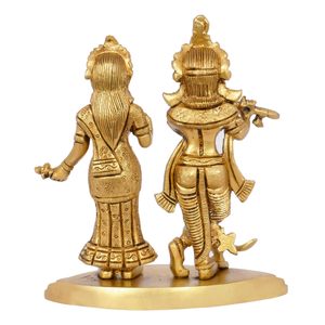 Đồng thau radha krishna tượng đẹp thần thánh tình yêu cặp vợ chồng điêu khắc đền puja trang trí nhà đứng radha krishna thần tượng - Product Image 4