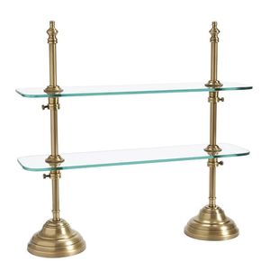 Functional brass racks <b>shelves</b> for office organization <b>storage</b> with elegant stylish modern aesthetic - Product Image 3