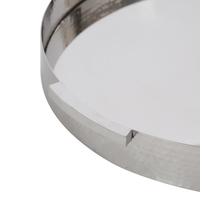 Plateau de service rond élégant en aluminium, design traditionnel, finition argentée, plateau décoratif en métal pour la maison, la cuisine et la salle à manger au meilleur prix