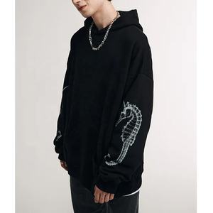 Fournisseur de vêtements streetwear brodés à faible MOQ, remise en gros, vêtements de mode décontractés, graphique personnalisé, polaire en coton 500 GSM - Product Image 6