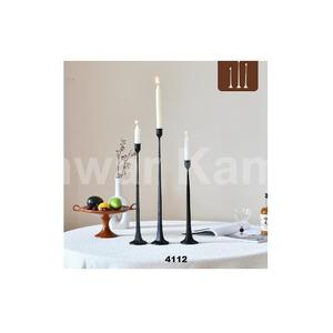 Juego de 3 piezas de candelabro cónico de hierro soporte de vela decorativo candelabro para decoración de fiesta de comedor de boda - Product Image 1