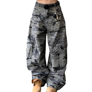 Venta al por mayor Hip Hop camuflaje ropa de trabajo Scimitar Jeans Streetwear estilo oscuro Cargo pantalones moda hombres pantalones vaqueros holgados - Product Image 5