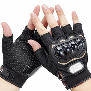 Gants de sécurité demi-doigts en cuir pour moto de course, équipement de sport cross et vélo - Product Image 1