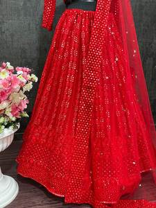 VESTIDO DE NOVIA GEORGETTE HEAVY BORDADO SECUENCIA TRABAJO LEHENGAS CON TRABAJO DUPATTA - Product Image 5