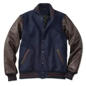 Fabricants de vêtements personnalisé PU cuir manches Streetwear Letterman Varsity veste pour hommes - Product Image 1