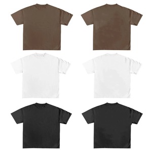 T-shirts Oversize Homme en Coton/Fibre de Bambou 180 GSM Jersey Col Rond Imprimé en Relief Personnalisé Respirant Teint en Pièce - Product Image 6