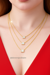 จี้เพชรสร้อยคอเพชรตัดสีเขียวมรกต2ct 1CT สีเงินและทอง10K 14K - Product Image 2