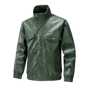 Automne nouveaux manteaux en cuir Couple Style américain haute rue pilote veste en cuir plancton beau Couple moto costume - Product Image 6