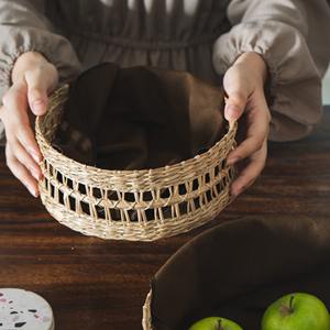 ตะกร้าจัดระเบียบครัวคุณภาพเยี่ยม ทำจากหญ้าทะเล ตะกร้าสานมือ ตะกร้าสานขนาดเล็ก - Product Image 6