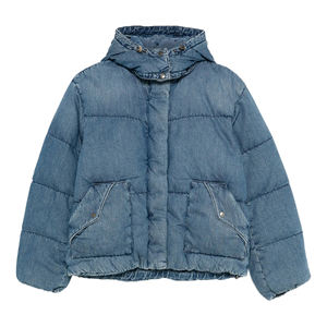 Veste matelassée en denim lourd sur mesure en gros, sans capuche, pour homme, automne, surdimensionnée, matelassée, avec poches, imperméable - Product Image 1