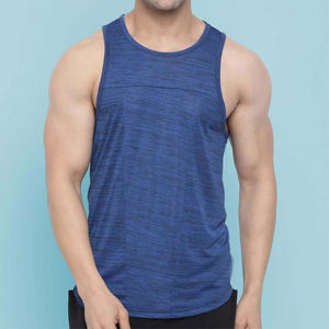 Coupe décontractée débardeurs respirants anti-transpiration décolleté décolleté ouvert dos nageur OEM 94% coton 6% Spandex débardeur homme - Product Image 1