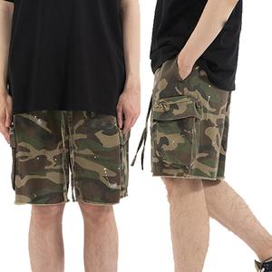 New Style Premium Quality Solid Canvas Breathable <b>Cargo</b> <b>Shorts</b> for Men Oversized <b>Long</b> Custom Screen Printed Logo High Street - Product Image 2