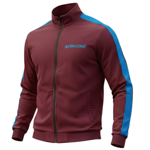 Chaqueta de entrenamiento para hombre Strivone Maroon and Blue | Top deportivo con cremallera de primera calidad | Athletic Gym and Casual Wear 2025 Design - Product Image 2
