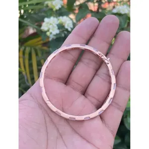 925 <b>Silver</b> Rose Quartz Fashion <b>Bracelet</b> Elegant <b>Bangle</b> with Intricate Design - Product Image 4