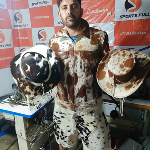 Premium <b>Men's</b> Genuine Leather <b>Winter</b> Jacket with Embroidered Cow Hair for Autumn Spring Summer Seasons - Product Image 1