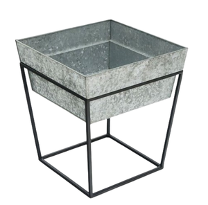 Maceta grande y moderna galvanizada, maceta decorativa para interiores y exteriores, macetas de jardín más vendidas - Product Image 4